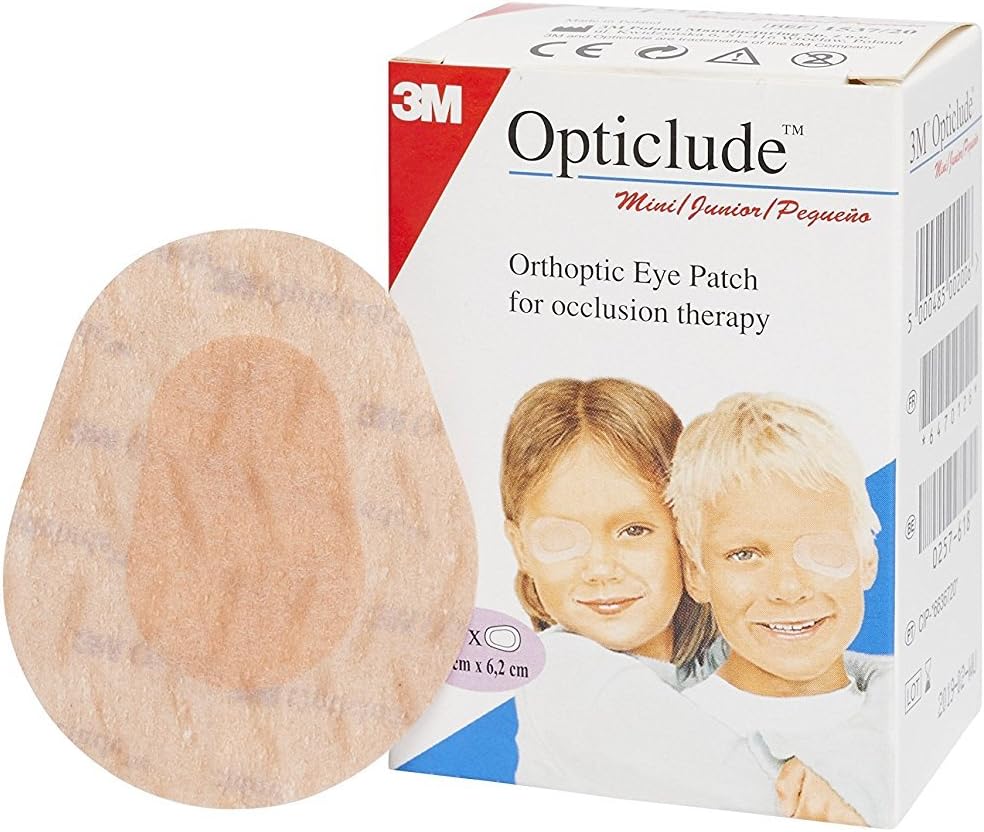 Boy and Girl's Opticlude Orthoptic Coloured Junior Eye Patches (Mini Size) -Pack of 20