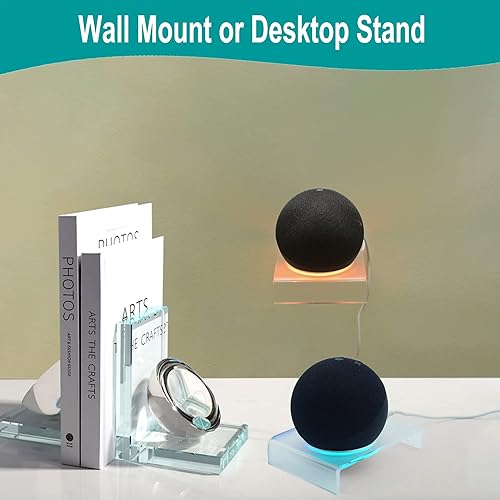 Miniatura 6 de Soporte de pared para Ech0 Dot (nuevo modelo) 5ª y 4ª generación de altavoces inteligentes soporte soporte de guía de luz brillante acrílico