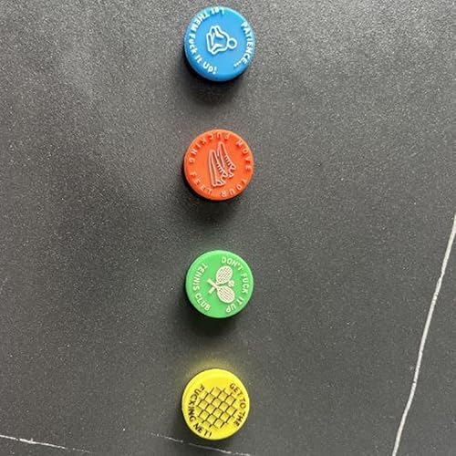 Miniatura 4 de Amortiguador de vibraciones de raqueta de tenis con recordatorio picante y agresivo (paquete de 4), amortiguador de raquetas de palabras divertidas