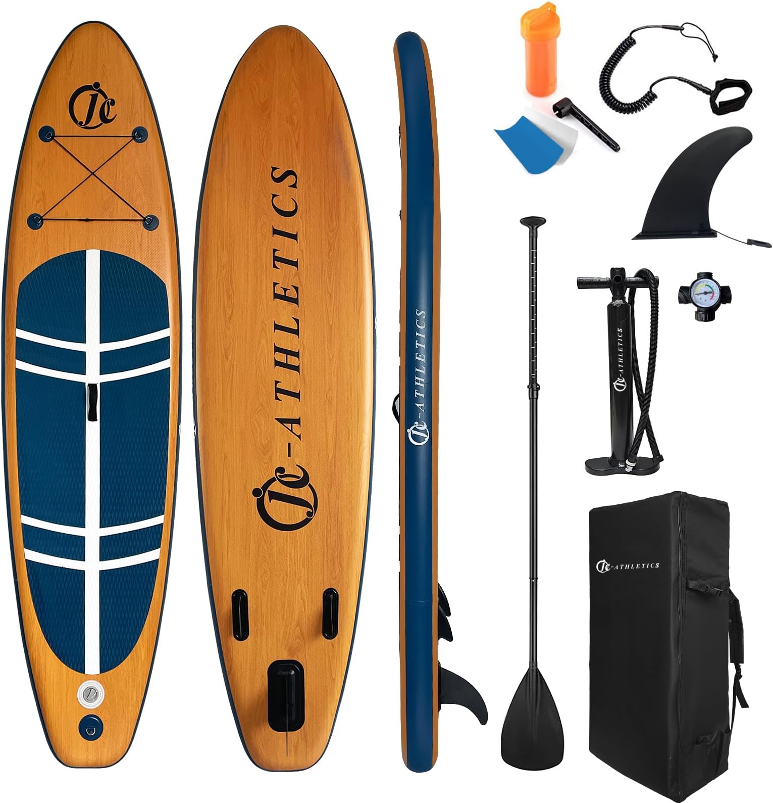 Inflatable Stand Up Paddle Board (6 Inches Thick), ISUP Package W/Premium SUP Accessories & Backpack, Non-Slip Deck,Fins, Adjustable Paddle, Leash, Hand Pump,Standing Boat for Youth &
