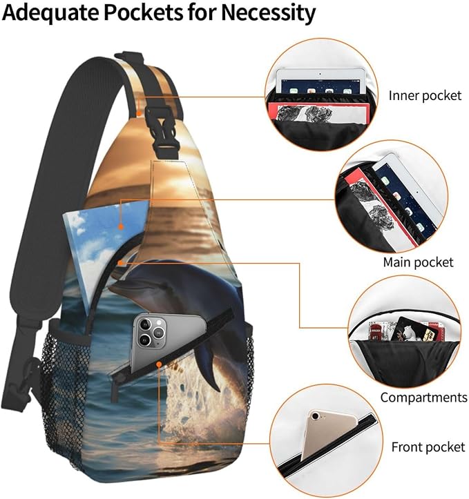 Mochila tipo bandolera para hombre y mujer dolphin miniatura 3