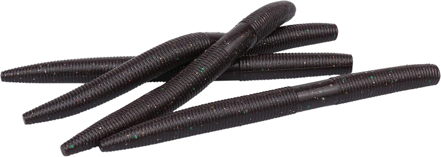 RUNCL ProBite Wacky Worms Senko Style, 10/15pcs Soft Stick Baits 4/5/6in - Fennel Flavor, Salt Impregnation, Ribbed Design, Proven Colors - Wacky Stick, Soft Fishing Lures