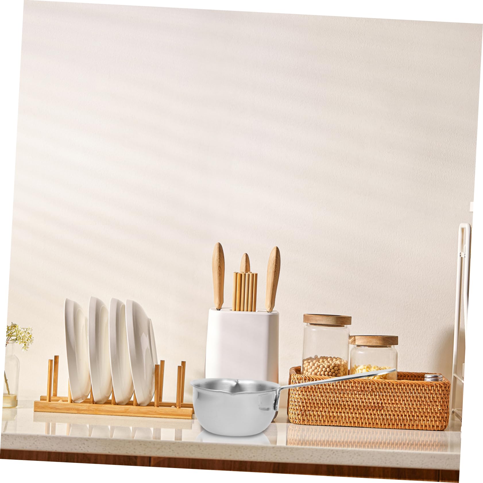 OKUMEYR Stainless Steel Mini Butter Warmer Pot for Cooking Spout for Baking Cooking