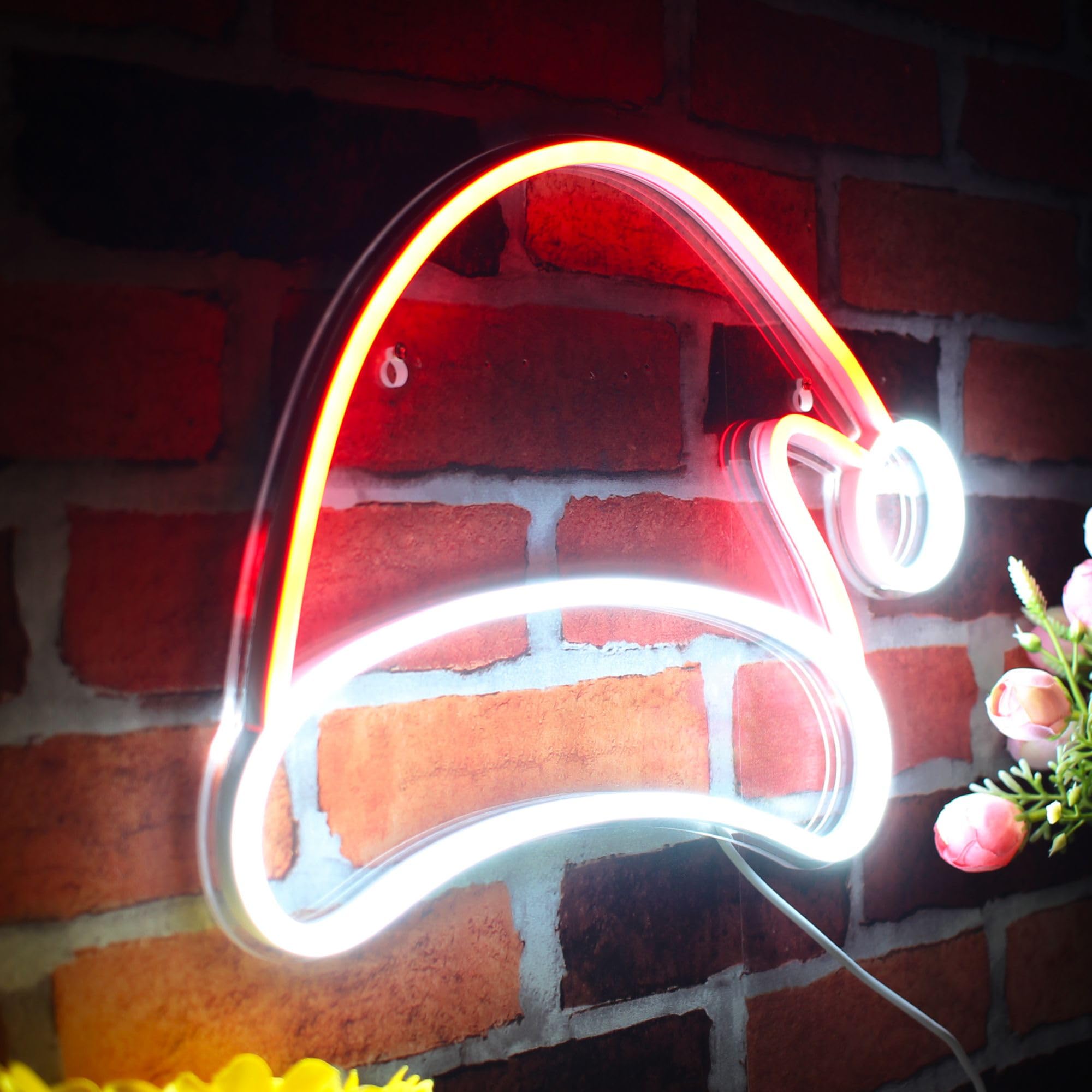 ADVPRO Letrero de neón LED de silicona flexible con sombrero de Navidad, rojo y amarillo, st16s66-fnu0141-ry