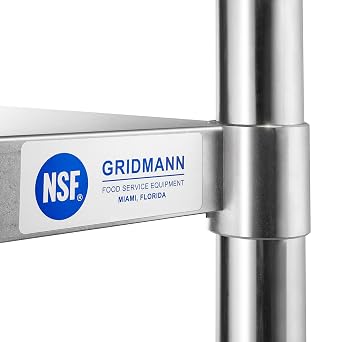 Gridmann طاولة عمل من الفولاذ المقاوم للصدأ 12 × 24 بوصة ، طاولة تحضير المطبخ التجاري Nsf مع رف تحت المطعم والمنزل