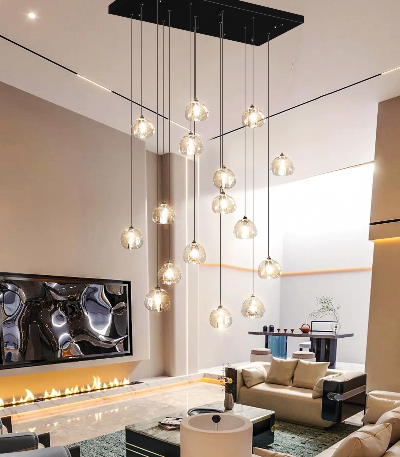 chandelierデスク Sunpez 18 in. W 8-Lights Industrial Farmhouse Tiered Chandelier