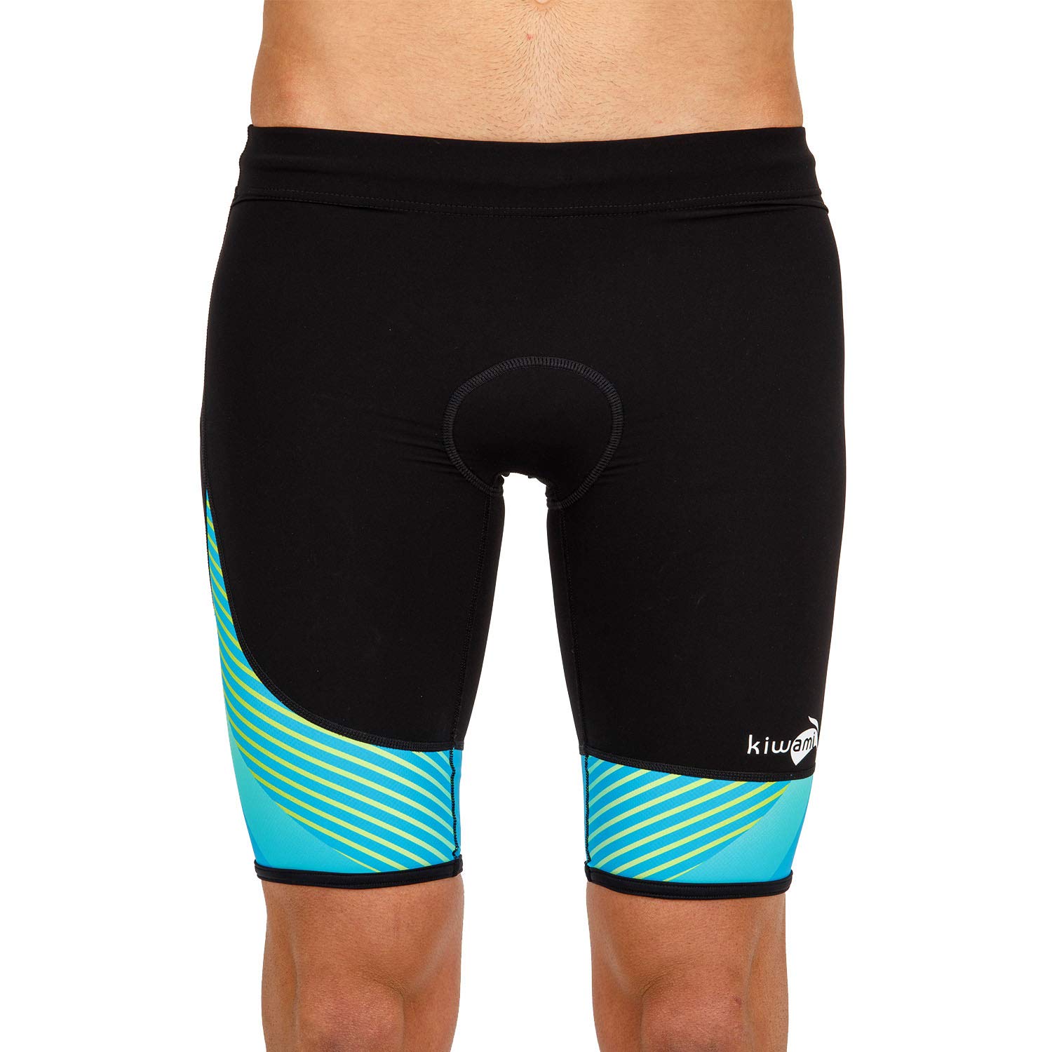 Kiwami Men's Tokyo Tri Shorts (Black, Blue, Lime, Large)