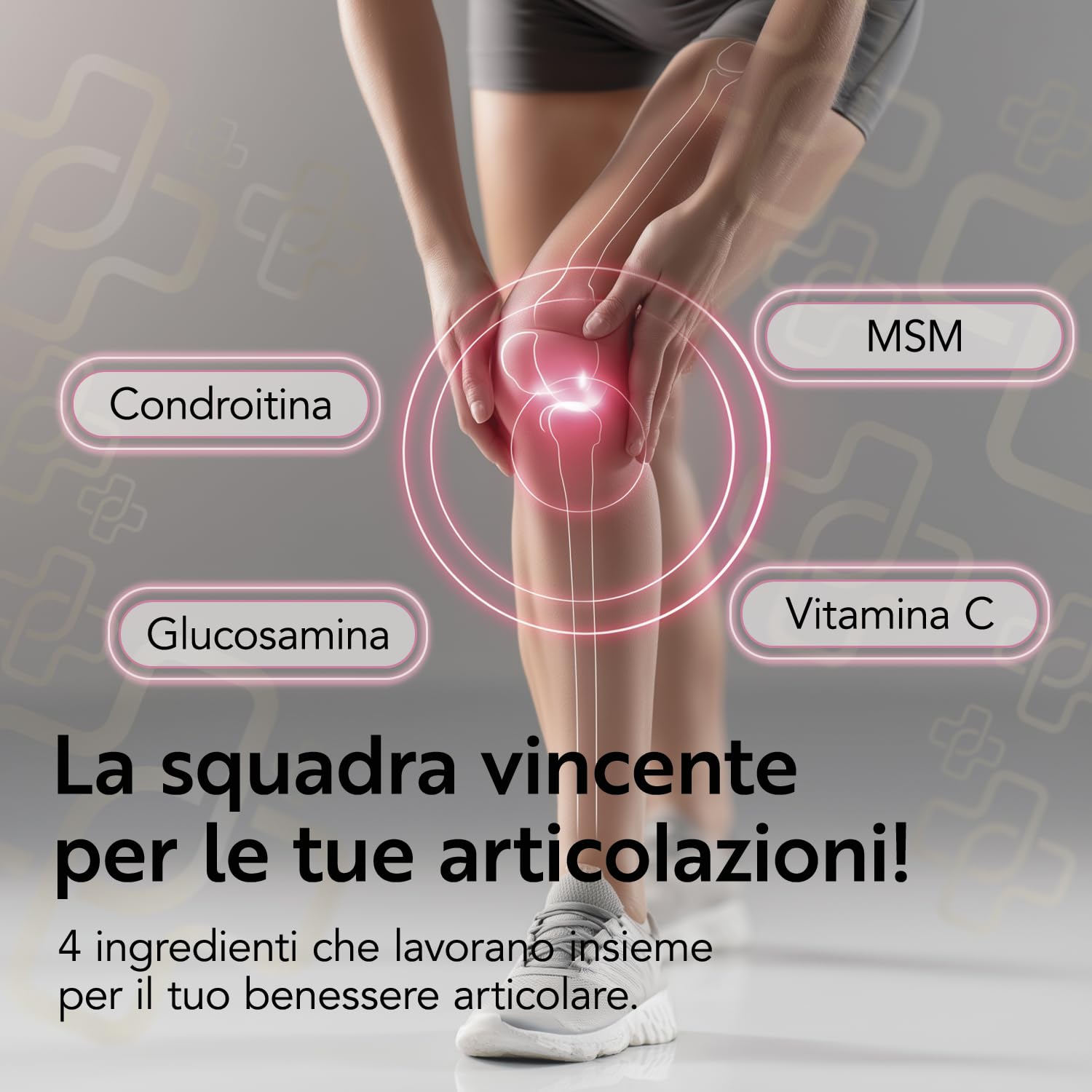 Glucosamina Condroitina Msm 730mg per Compressa PiùLife, Integratore Articolazioni e Cartilagine ginocchio, Complex Condroitina Glucosamina Alto Dosaggio con Vitamina C per il Collagene