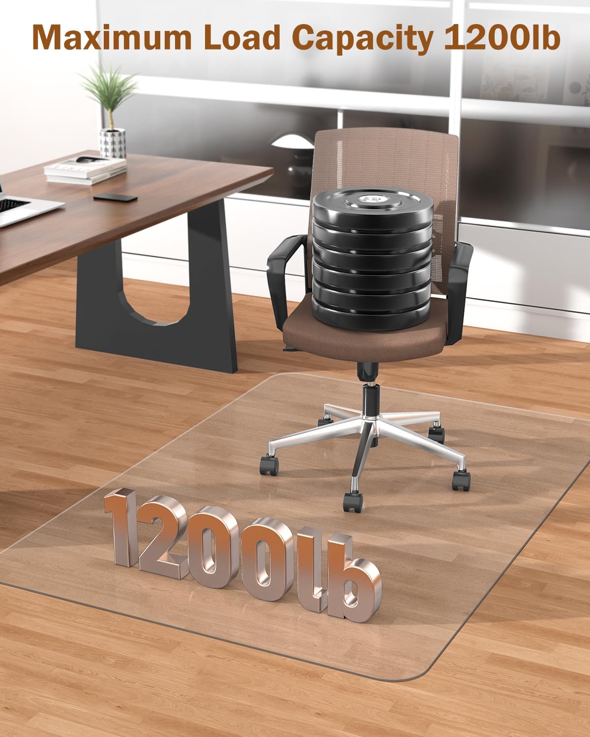 Blvornl Frosted Clear Chair Mat for Hardwood Floor, 32.3"*53" Hard Material Office Chair Mat, Memory Plastic Computer Chair Pad for Rolling Chairs, Desk Floor Rug for Office and Home