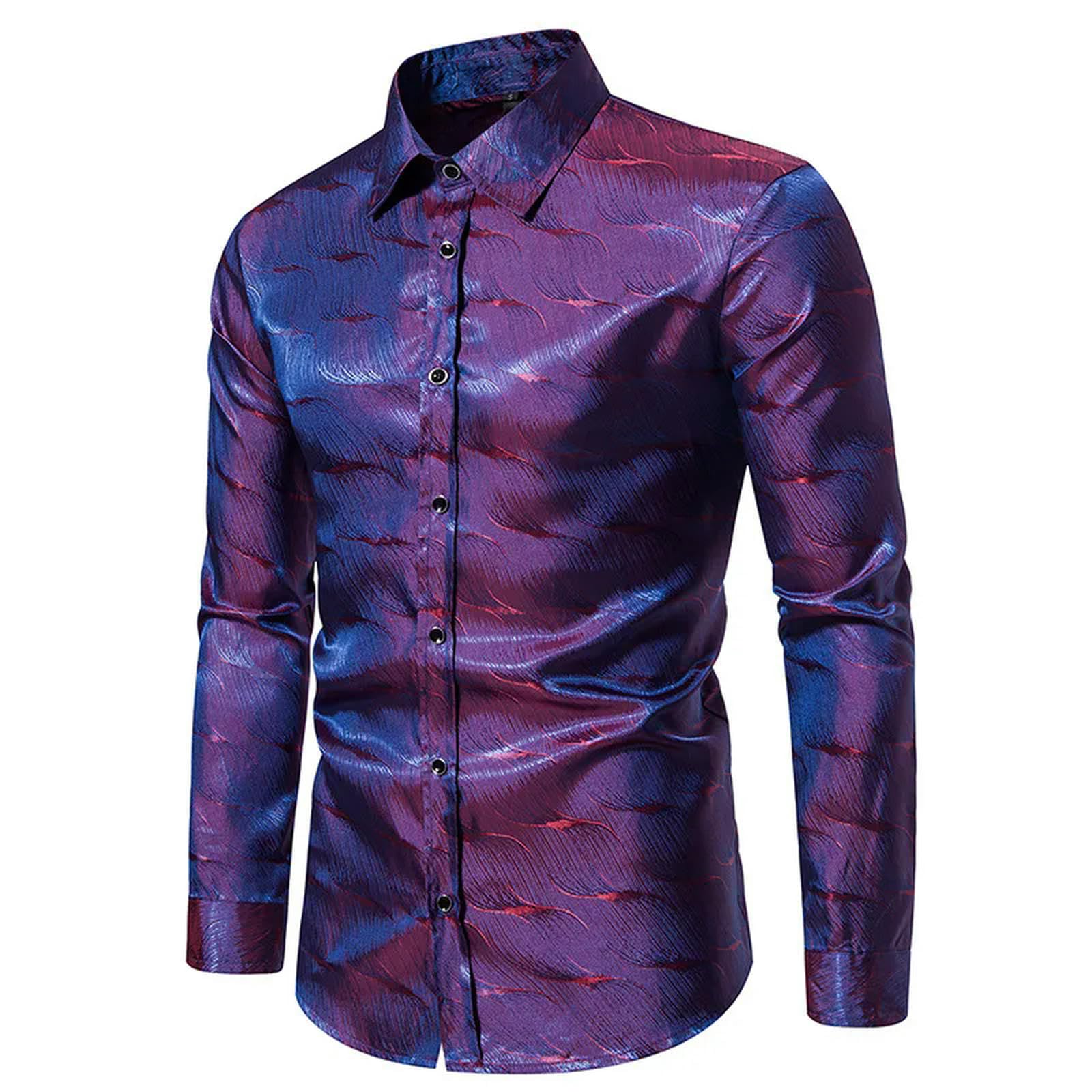 Luxury Black Satin Shirt Men Slim Fit Long Sleeve Mens Dress Shirts 70s  Party Prom Shirt Men Casual Top Blouse 2XL-black-XXL : Amazon.co.uk: Fashion