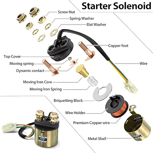 Miniatura 3 de Relé solenoide de arranque 1PZ SNX-001 para Honda TRX350 TRX400 TRX450 TRX500 TRX90 TRX200 TRX450ES TRX650 TRX680 Fourtrax Foreman Rancher Rubicon
