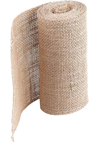 Miniatura 3 de Cinta de tela de yute natural de 10 pies cintas de arpillera para manualidades envoltorio de regalo fiesta vacaciones y decoración rústica de boda