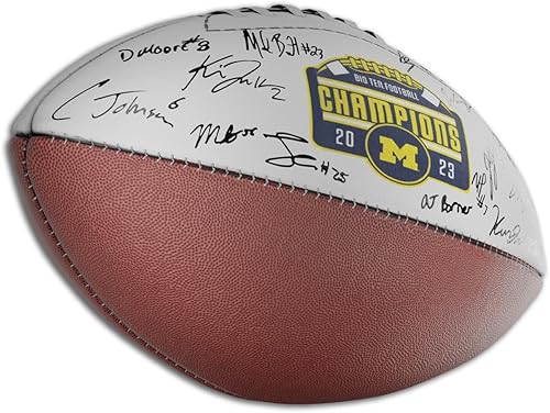 El equipo de Michigan Wolverines firmó Big 10 Championship Football 2023 con autógrafo de Roman Wilson y Colston Loveland