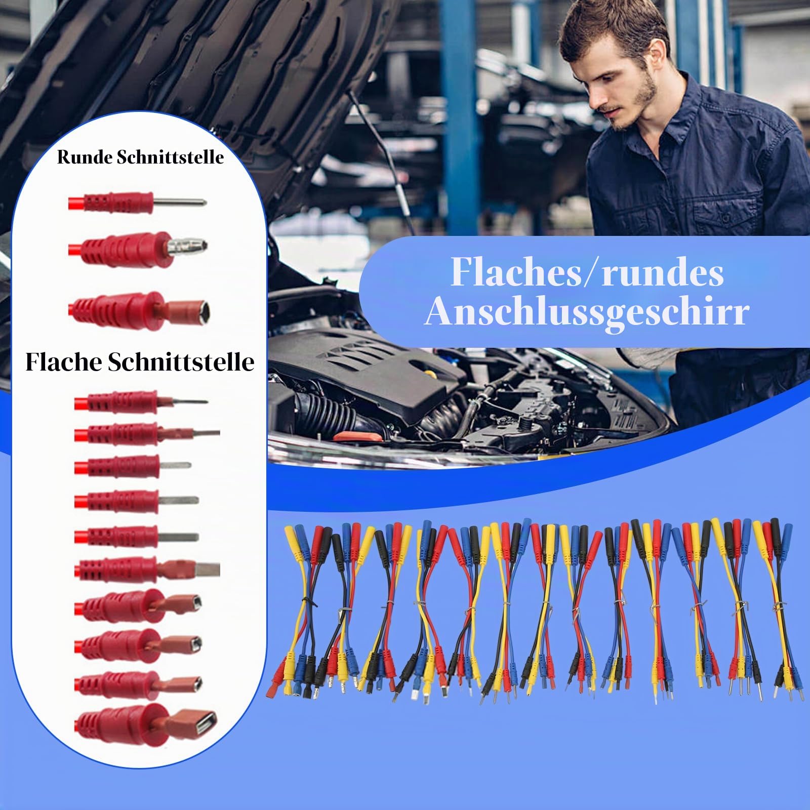 Multimeter Messleitungssatz, Automatische Diagnosewerkzeuge für Kfz mit Sonden und Krokodilklemmen, Schaltkreisprüfung und SRS Test, für Autoreparatur und Elektronik