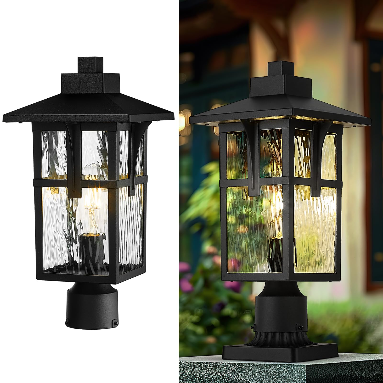 zeyu 16.7 Inch Outdoor Pole Light, Lamp Post Light Fixture for