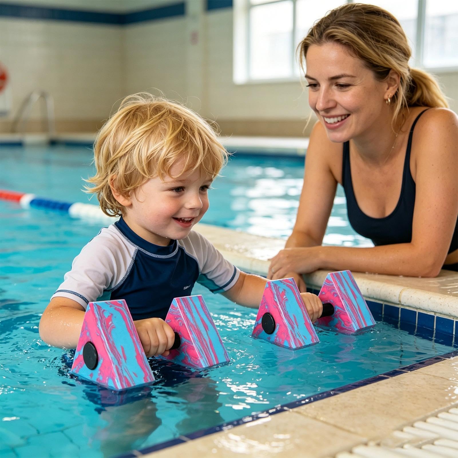 Pesi per aerobica in acqua, manubri triangolari, attrezzatura per esercizi, per fiume, lago, spiaggia, cortile, palestra all'aperto a casa