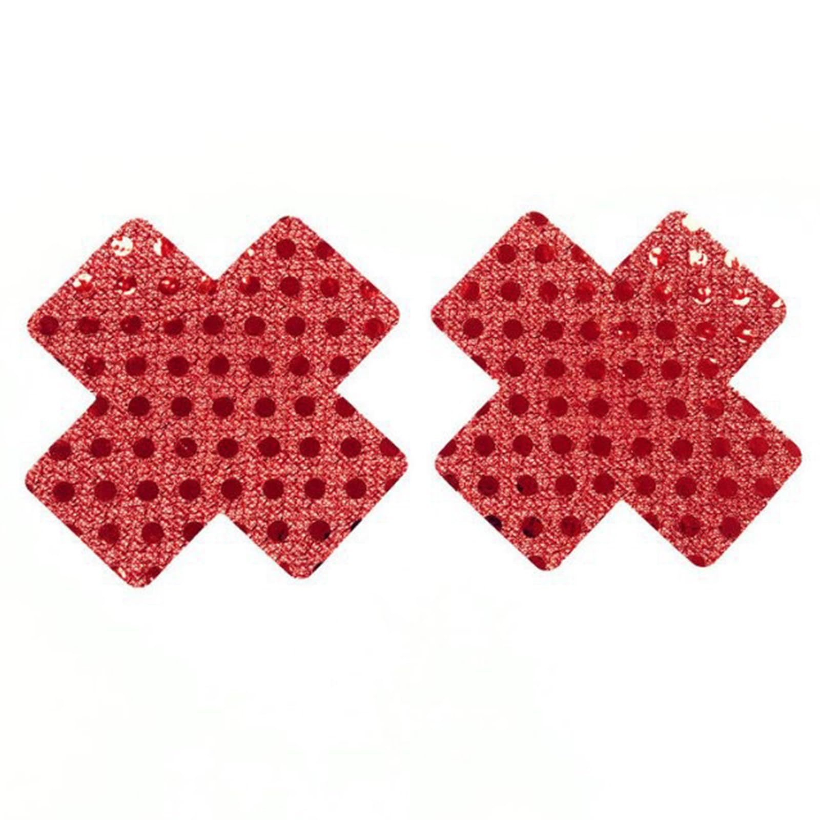 Uqezagpa Women's Red Sequins Tassels Nipple Covers Reusable Adhesive Pasties Breast Stickers Lace Sticky Bra Pad Lingerie