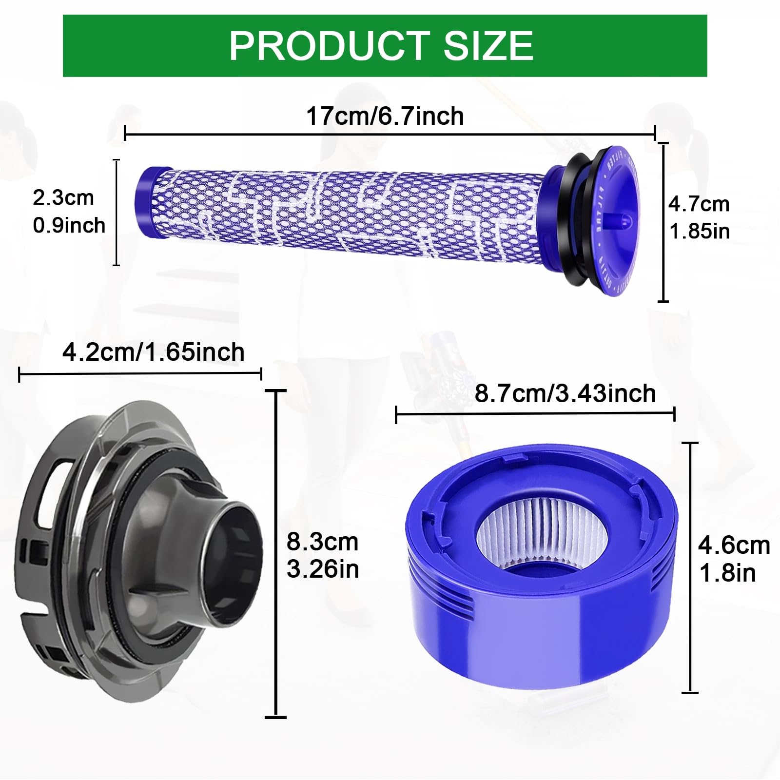 Coperchio Posteriore Motore Per Aspirapolvere V7 V8 – Kit Di Ricambio Con Leva, Filtro Lavabile