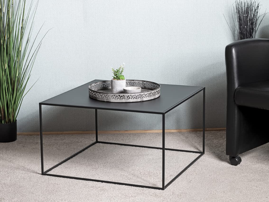 HAKU Beistelltisch schwarz Metall Couchtisch klein - Maße: B 70 x H 40 x T 70 cm Style: Modern