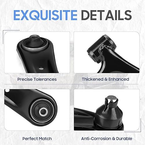 Miniatura 5 de Brazos de control delanteros inferiores con barra estabilizadora de rótula de repuesto para Dodge Caliber 2009-2012, Jeep Compass 2007-2017, Jeep