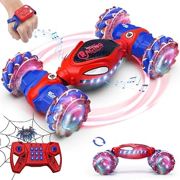 Spider Remote Control Cars,High Speed Rc Drift Car,360 Rotation Full-on Drift Stunt Car with Light Music, Gesture Sensor Off-Road Vehicle Toys Monster Truck Gifts for Adults Kids Boys Age 4+