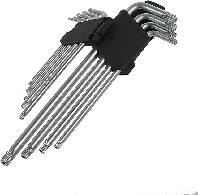 Neoteck Hex Key Set 9 PCS Different Size Metric Star Security Torx Key Set with T10 T15 T20 T25 T27 T30 T40 T45 T50 Electronics Repair Tool Kit for Home or Professional Maintenance