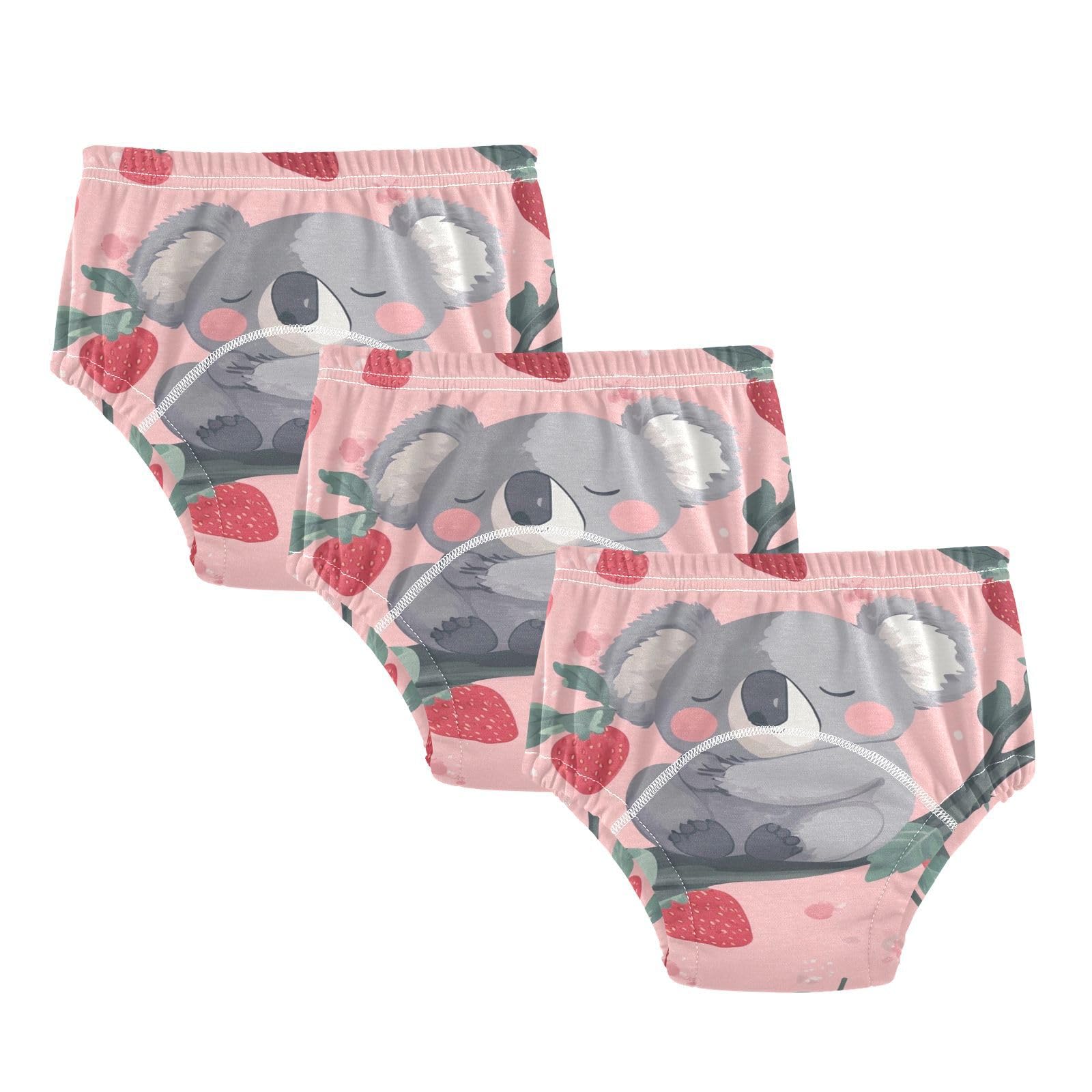 Coikll Kawaii Koala with Strawberry (1) Toddler Training Underwear Waterproof Baby Pee Pants -2T