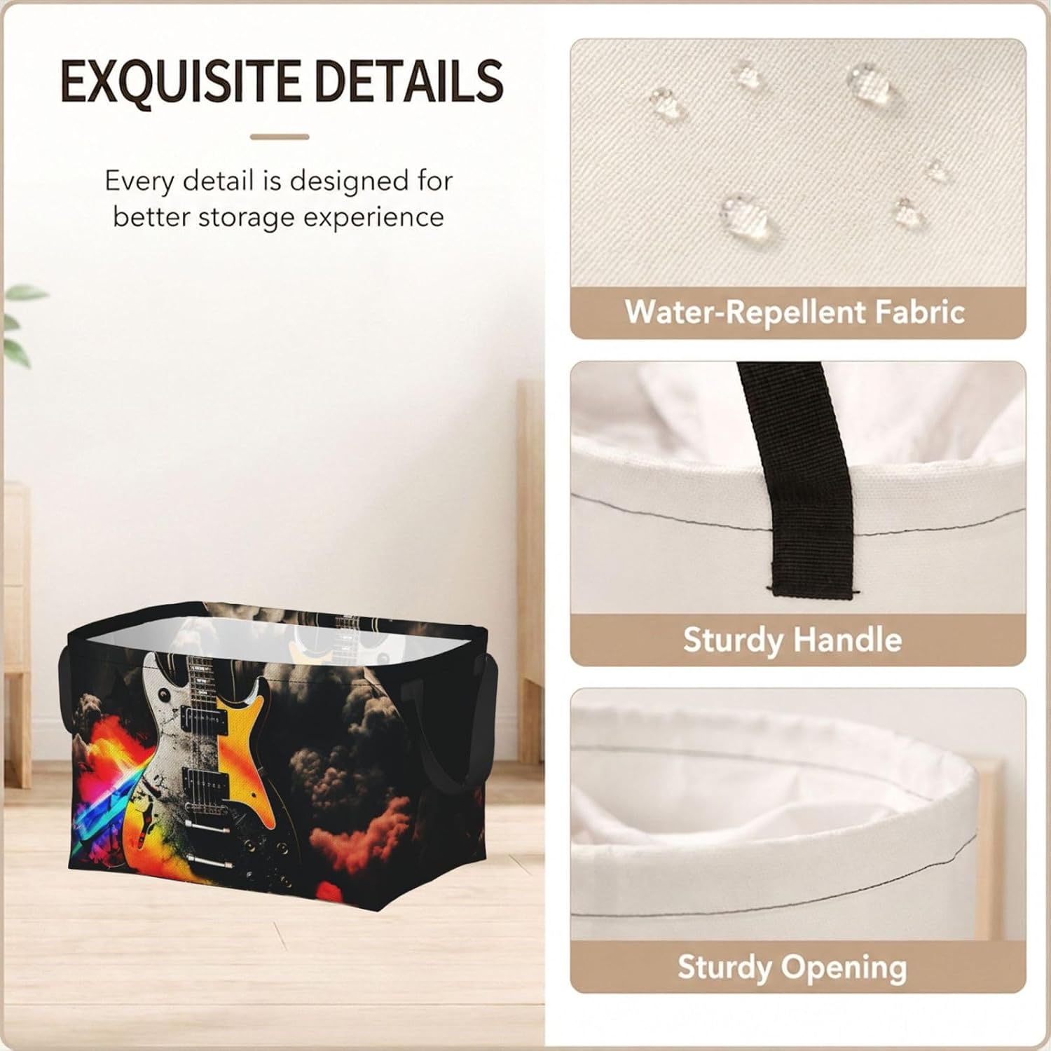 Rectangular Storage Basket With Handles Storage Box Bins Shelf Basket image 4