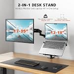 PUTORSEN Support de bras pour ordinateur portable jusqu'à 35'' Moniteurs, Plateau pour ordinateur portatif Max Cahier de 18'', support de bureau pour ordinateur portable à ressort entièrement réglable Max 19.8lbs, VESA 75 x75/100x100 mm