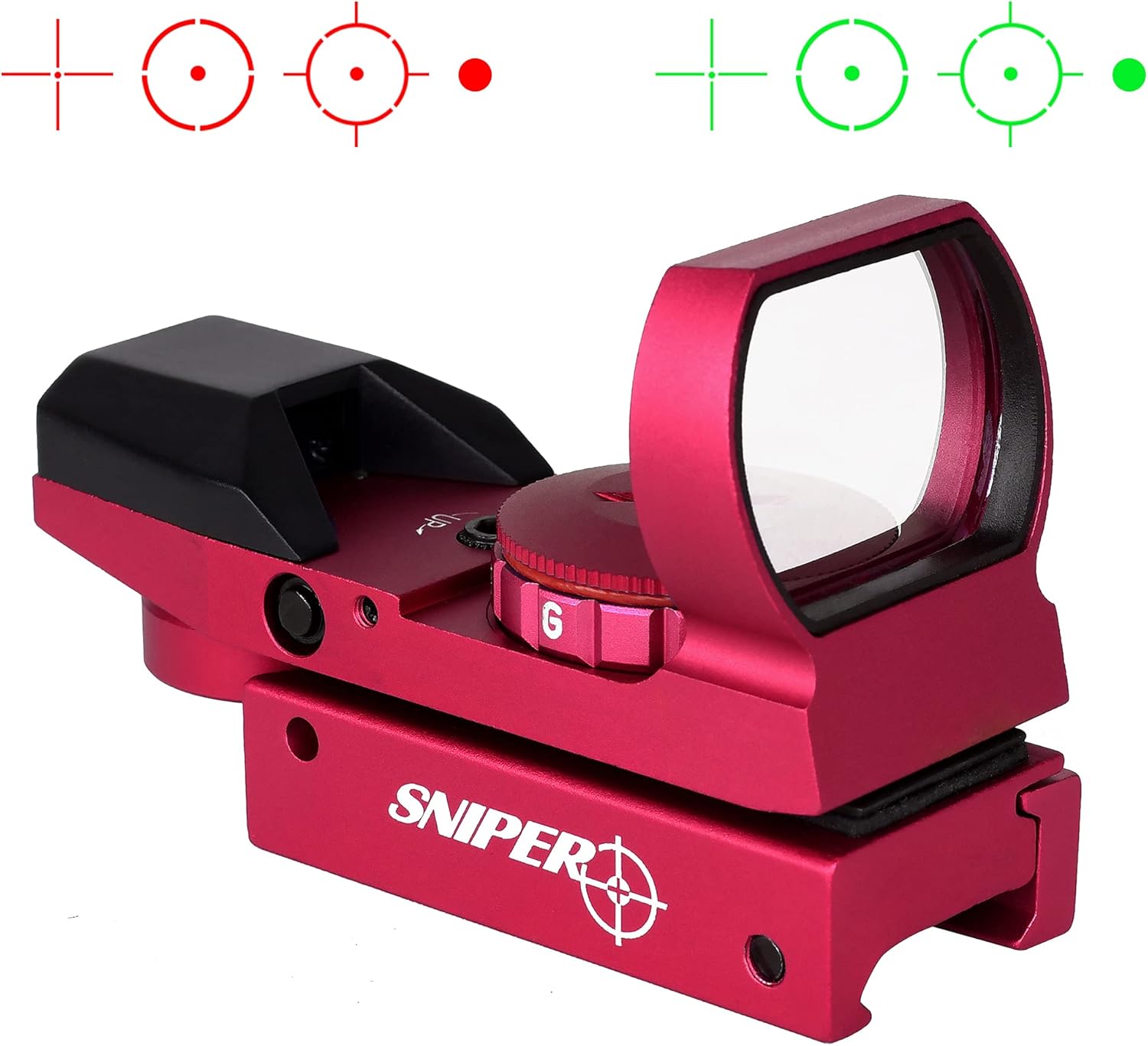 TPO RD22F 1X22X33 Red Green Dot Sight, Reflex Sight, Red Dot Sight with 20mm Picatinny Rail