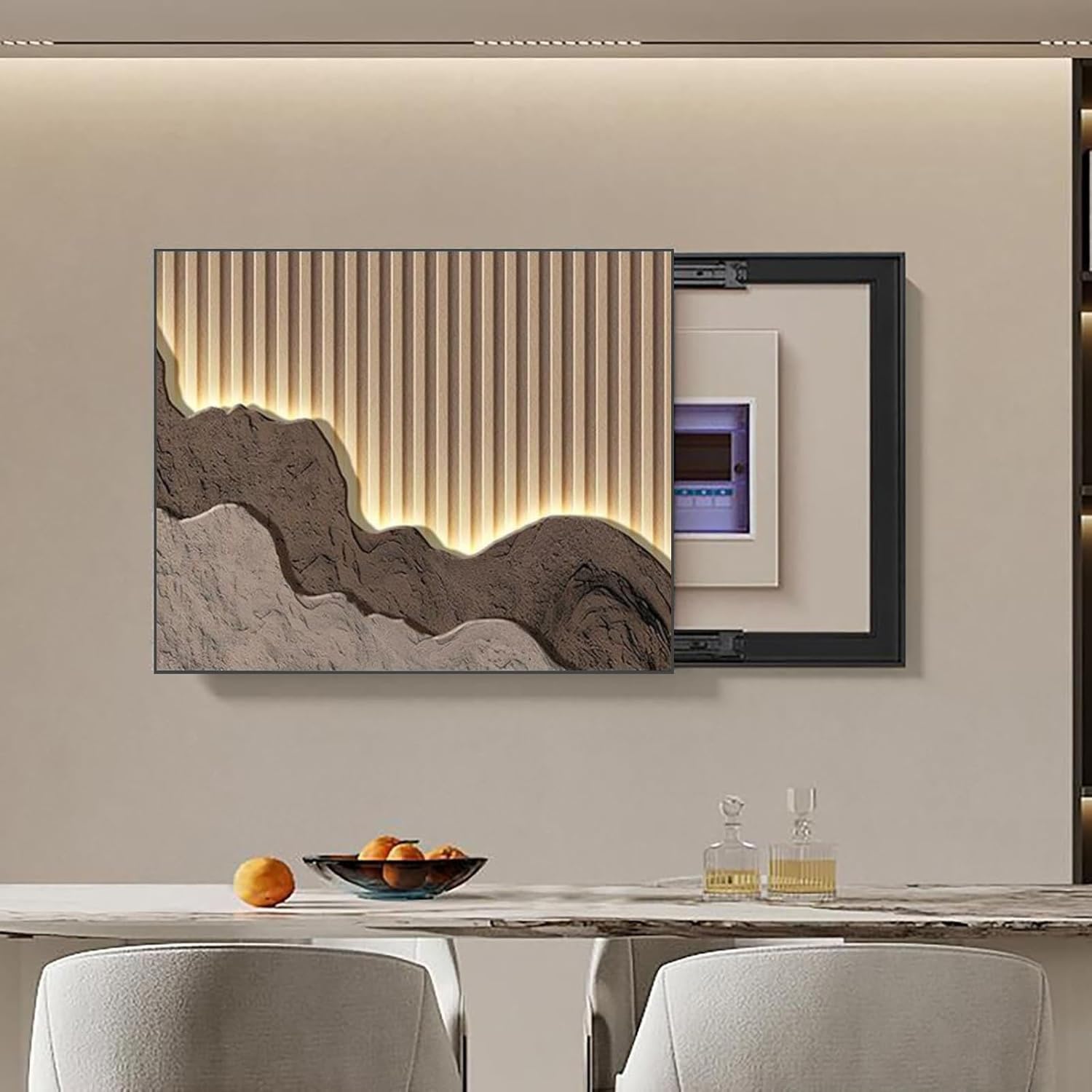 Cuadro Contador Electrico Pintura Decorativa Cubre Contador Tapa Cuadro Electrico Decorativos Caja Medidor Desmontable,01,80 * 60cm/31.5 * 23.6in