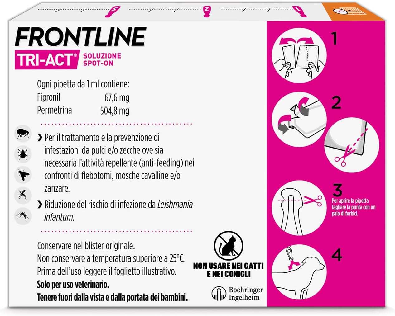 Frontline Tri-Act x3 Antiparassitario Cani Contro la Leishmaniosi (5-10Kg)