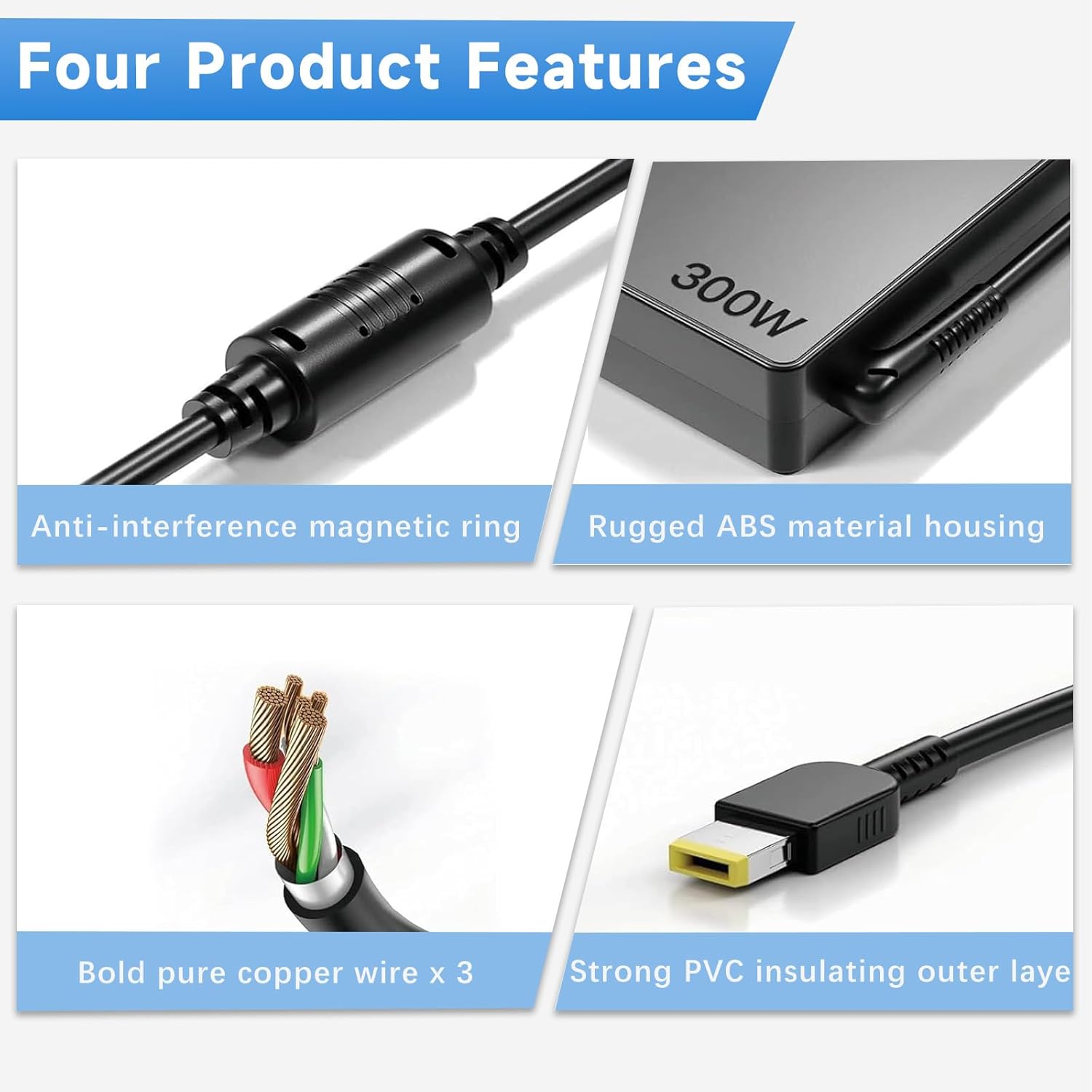 300W Laptop Charger Compatible with Lenovo Legion 7 7i 5i 5Pro Laptop,AC Adapter Compatible with Lenovo Legion R7000P R9000P R9000K Y9000K Y9000X Gaming Laptop Power Cord ADL300SLC3A