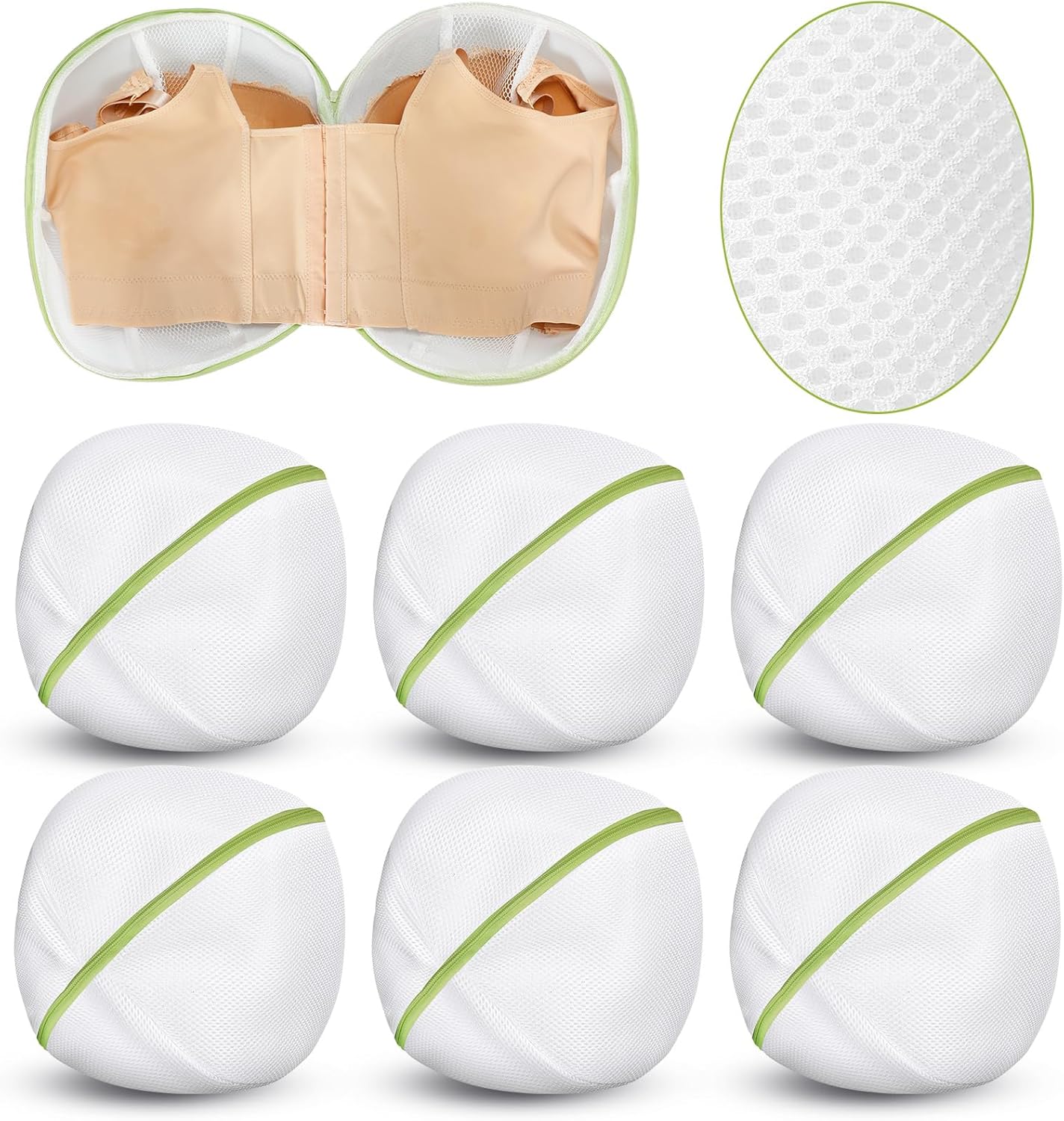 Shappy 6 Pieces Large Bra Washing Bag for Laundry Mesh Wash Lingerie Underwear Brassiere Washing Bags with Zipper for Women Laundry Storage(11.81 Inch, Pink)