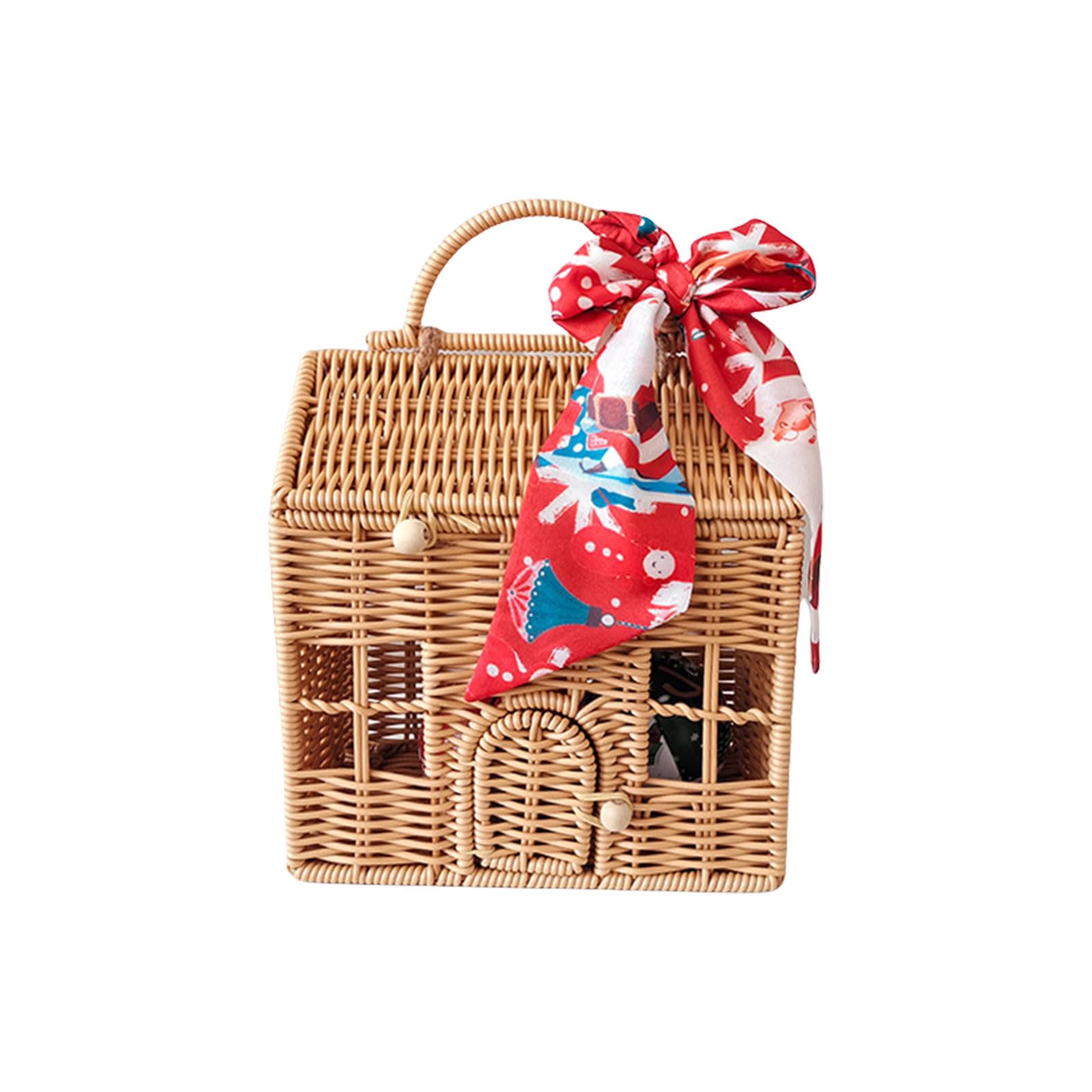 Tsophreniq Wicker Suitcase for Parties Handwoven Rattan Picnics Basket with Handle Unique Packaging Box Rattan Picnics Basket
