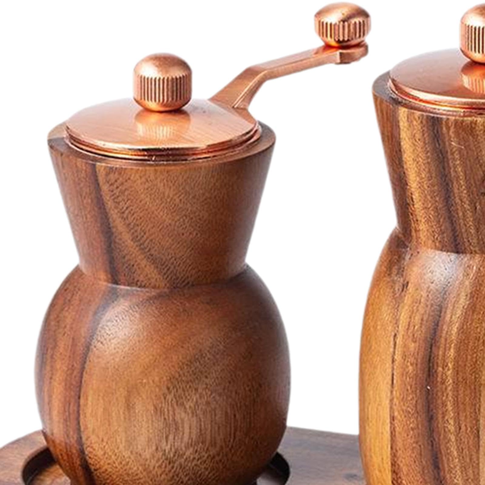 Set da 2 Pezzi di Spezie con Vassoio Ricaricabile, Macina Spezie Manuale.
