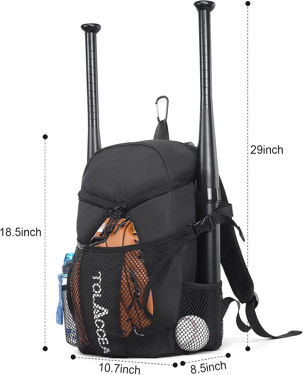 Tolaccea Baseball Bag Baseball Bat Bag Backpack for Baseball Softball &T-Ball Bat and Equipment Baseball Backpack for Youth and Adults with Fence Hook Holds Bat, Helmet, Glove