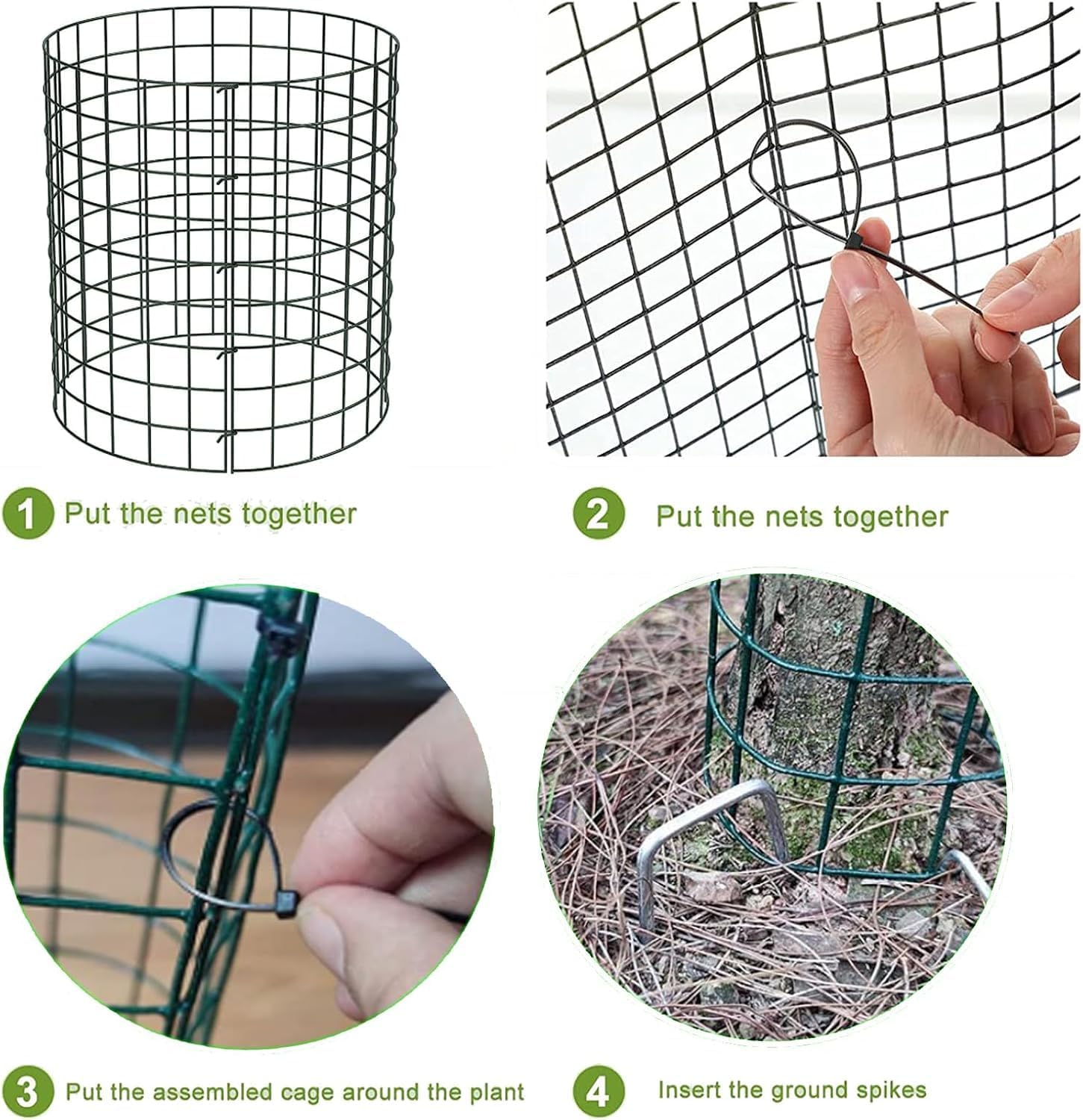 Tree Trunk Protectors, 16.6" Metal Mesh Tree Bark Protector Expandable Tree Protectors Trunk Guards, Mesh Tree Bark Protector for Preventing Tree Trunk from Trimmers Mowers Rodents (6)