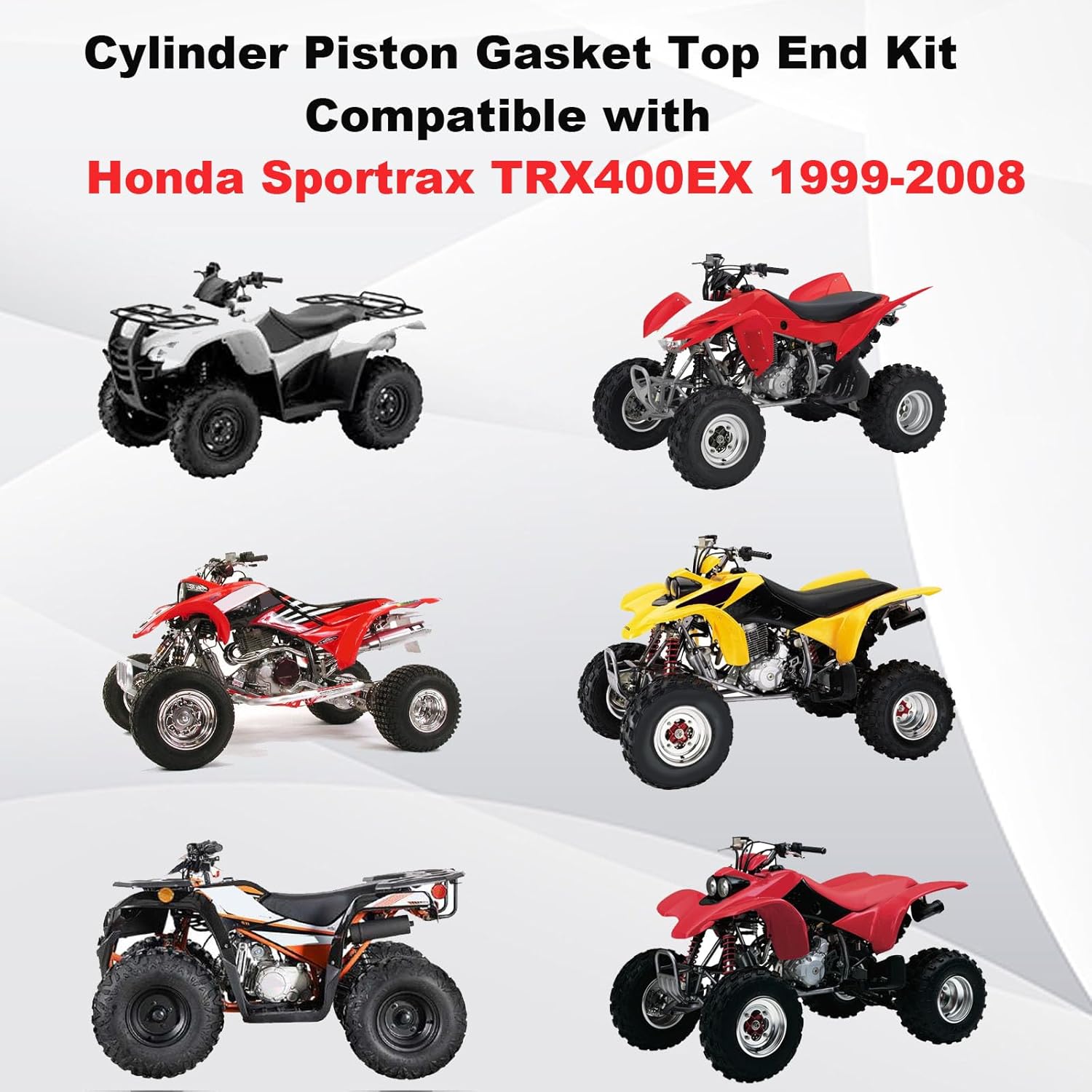 Top End Rebuild Repair Kit Wiseco Piston Gaskets Cylinder Compatible with Honda TRX 400EX 400X 1999-2008 397cc 85mm