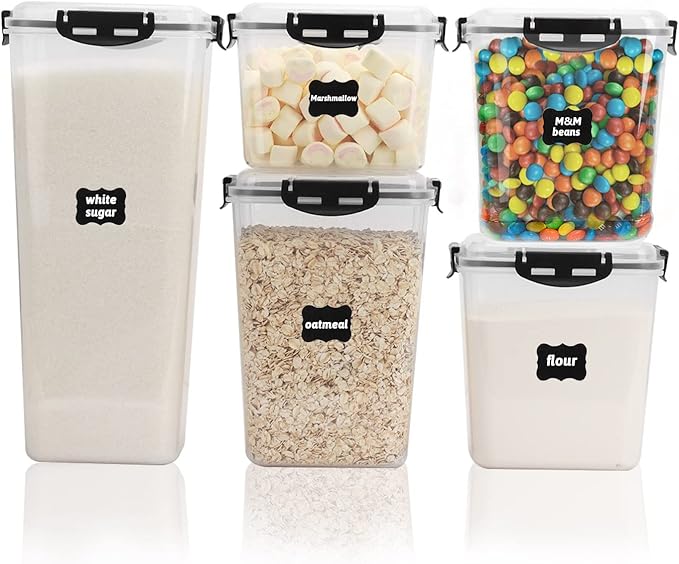 Airtight Food Storage Containers with Lids, CASA LINGO Large Pantry Organization and Storage for