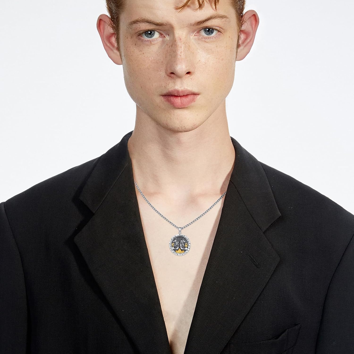 Egyptian Necklace for Men 925 Sterling Silver Anubis/Bastet Pendant Amulet Jewelry Gifts for Father's Day Birthday Christmas - Image 4