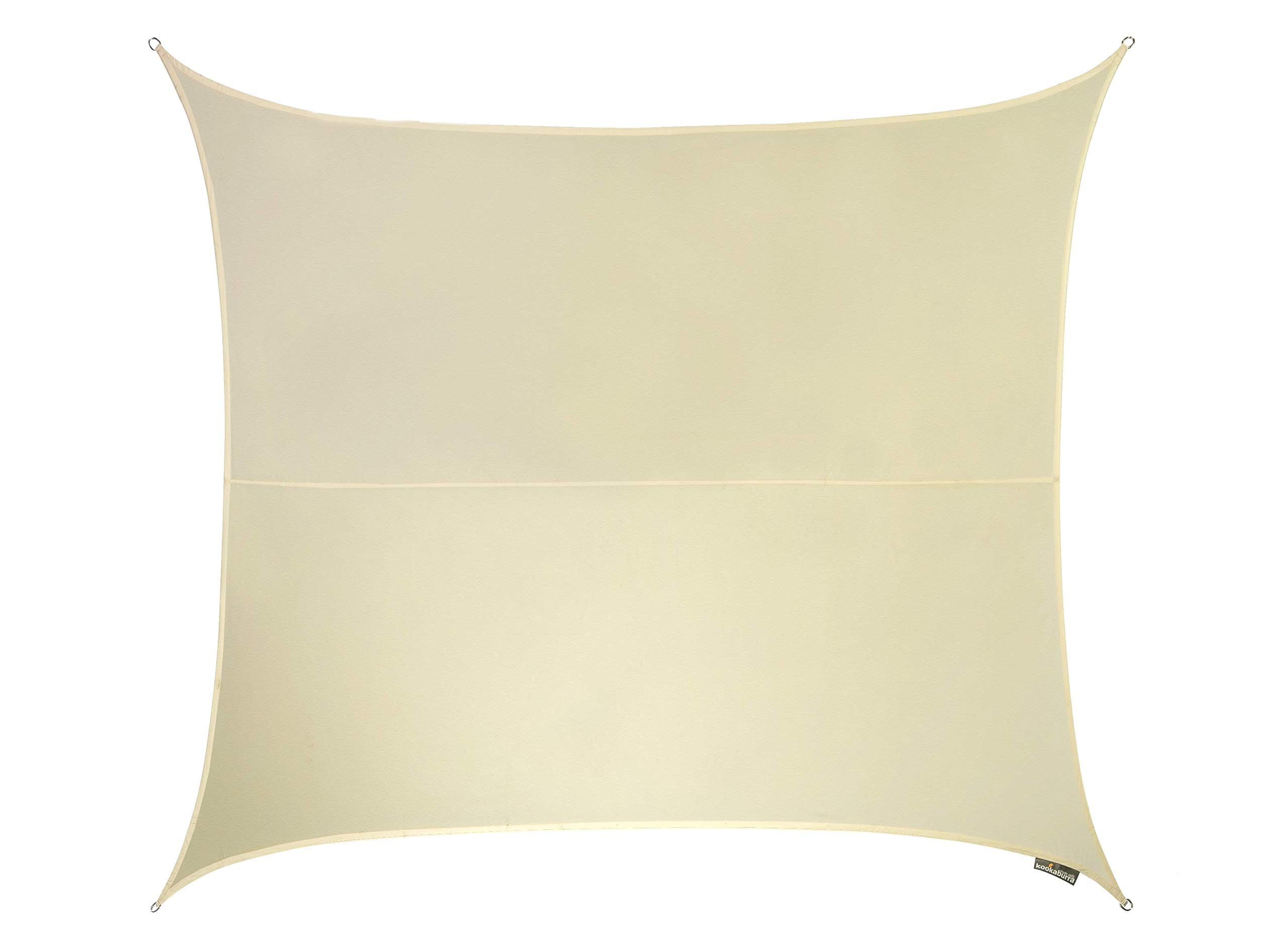 Kookaburra Waterproof Garden Sun Shade Sail Canopy in Ivory 98% UV Block (3.6m Square)