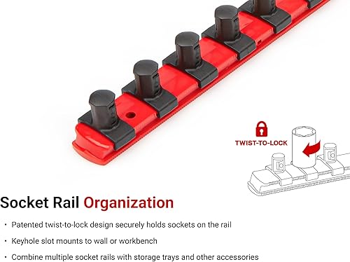 Miniatura 6 de TEKTON 12 Inch Drive 6-Point Socket Set with Rails, 30-Piece (10-24 mm)  SHD92211