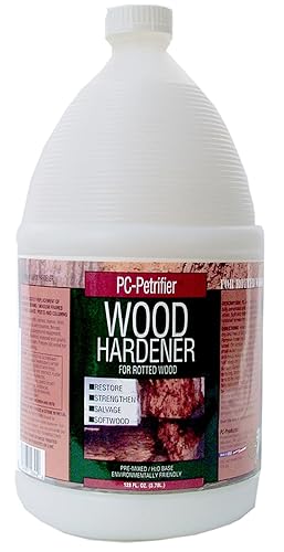 Miniatura 5 de PC-Woody Wood Repair Pasta epoxi de dos partes de 96 onzas en dos latas, bronceado (128336) y endurecedor de madera a base de agua PC-Petrifier, 1