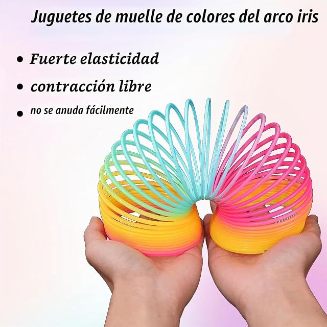 Foto 3 de 7 de 2 Piezas Coloridos Juguete Set, Resorte para Fiestas o Regalos, Rainbow Spring Juguete(6.5 x 6cm)