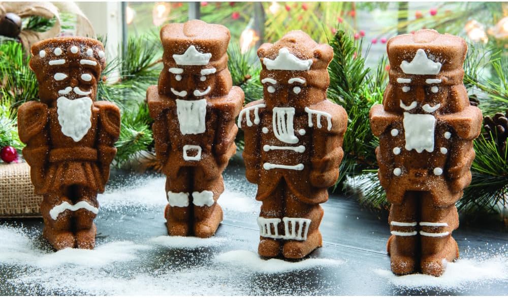 Nordic Ware Nutcracker Sweets Cakelet Pan, Silver, 6 Cup Capacity - Image 4