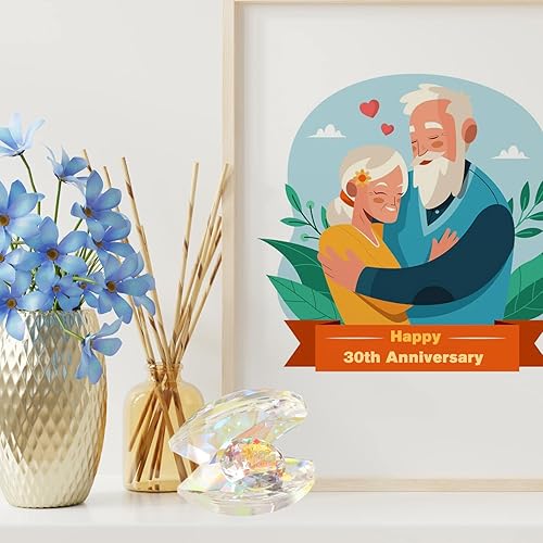 Miniatura 8 de YWHL Figura de cristal de 30 años para esposa, marido, regalo tradicional de 30 aniversario de boda para parejas, regalo creativo de boda de perlas