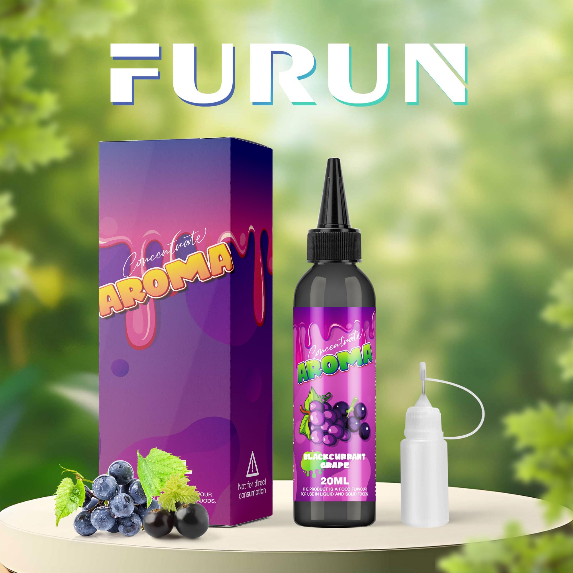 FURUN Koncentrat Aromatyczny 20 ml (w butelce 120 ml) – Zapach do gotowania, pieczenia, napojów (Porzeczka)