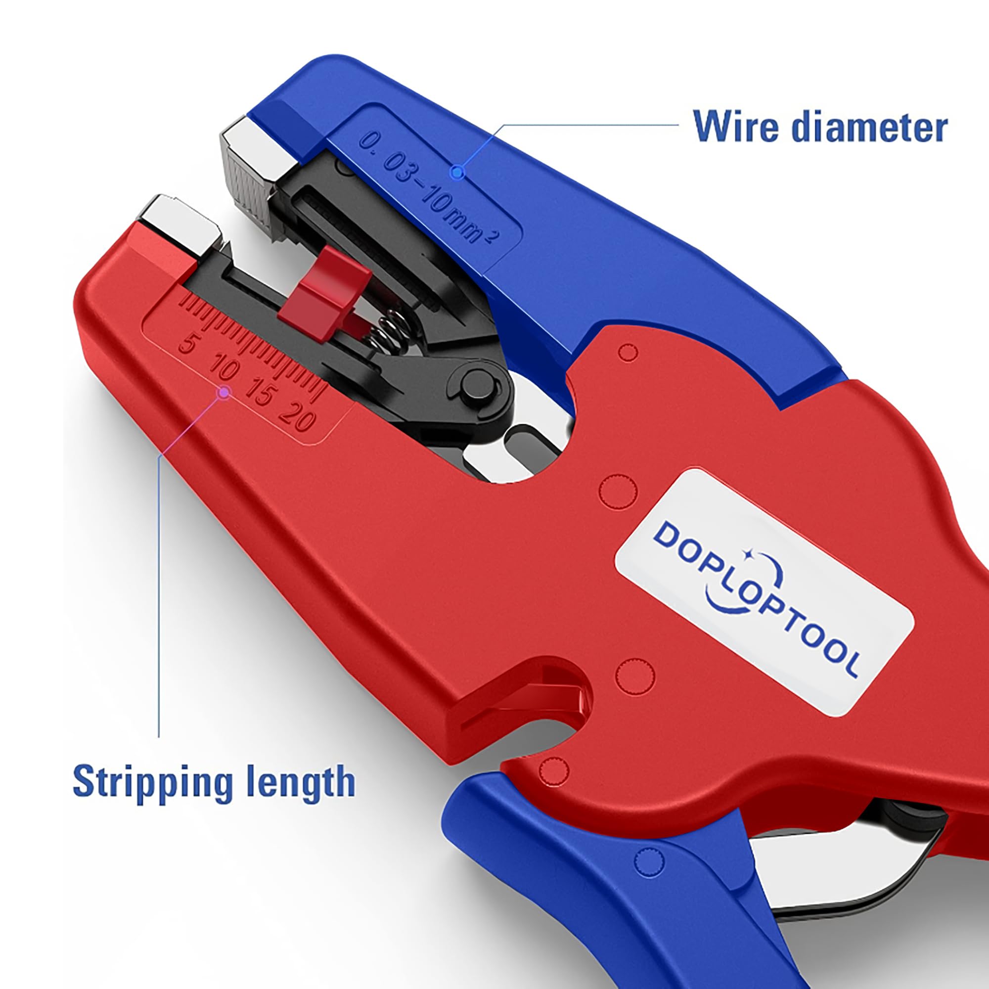 Doplop Abisolierzange Automatisch Kabelabisolierer Kabelabisolierer für Elektroinstallation, Elektronik [AWG 32-7/0.03-16mm²]