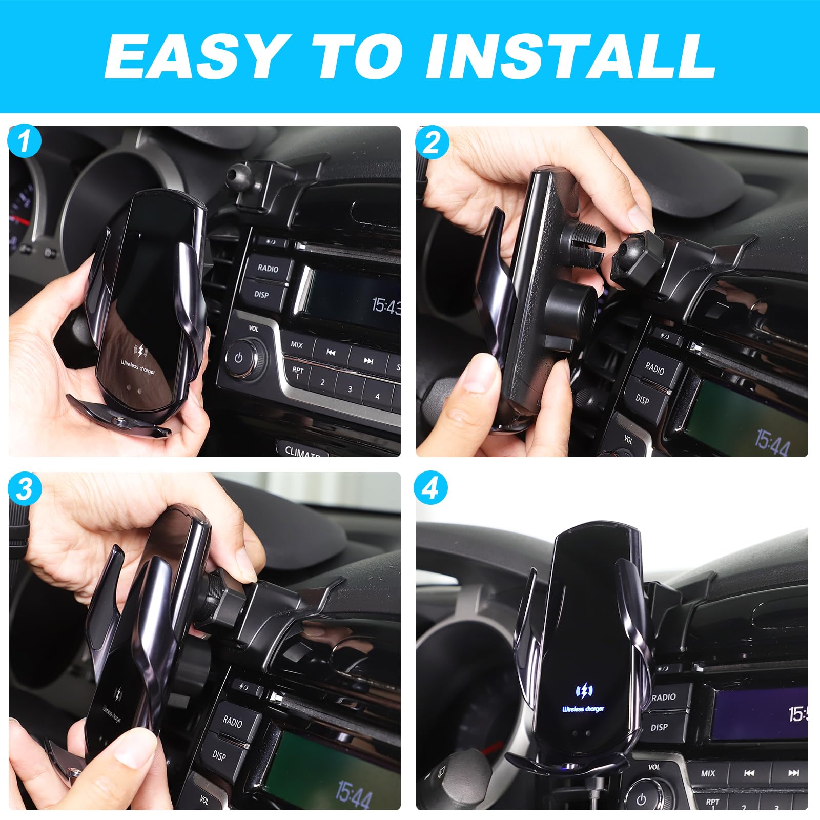Supporto per cellulare auto, girevole a 360 gradi, compatibile con Nissan Juke (F15)/Infiniti ESQ (2011-2019), supporto universale a testa sferica con morsetto di ventilazione (sezione D)